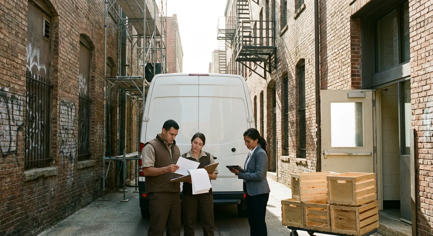 Alameda alley delivery access and clearance check