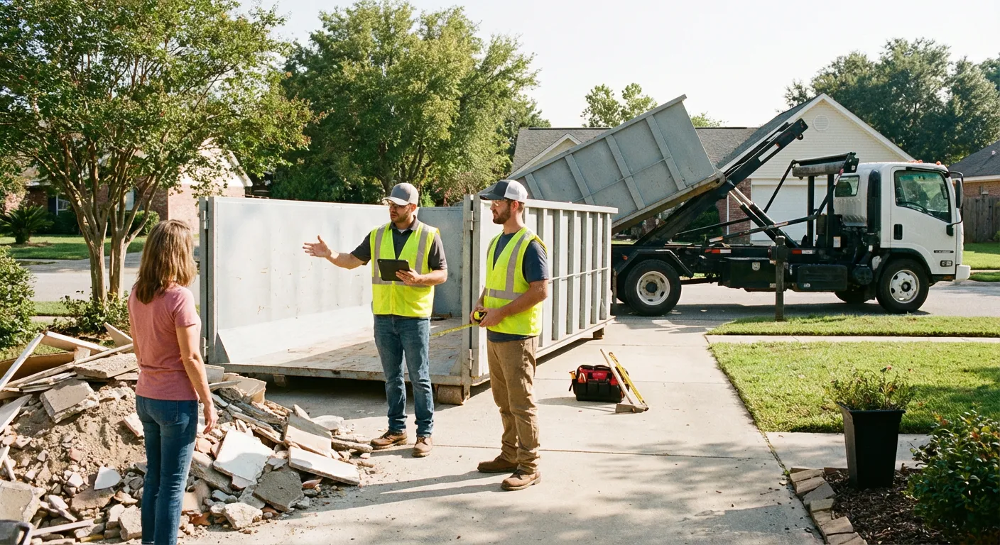 Island City Roll-Offs dumpster delivery truck in Alameda, CA
